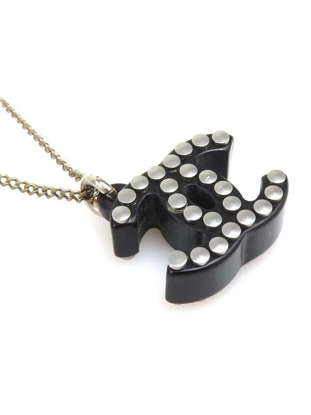 Auth Chanel Cc Logo Necklace #302987C37B